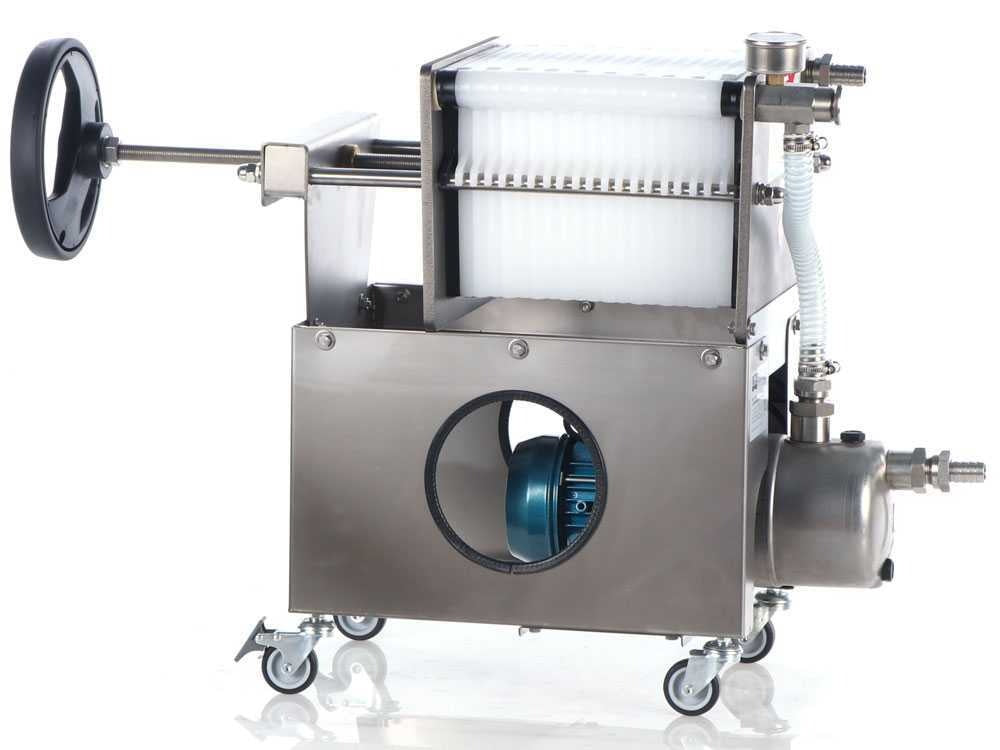 Grifo Professional Inox 10 - Filtro a cartoni per vino carrellato - Pompa in INOX (nuovo)